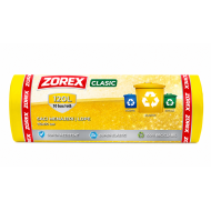 Saci colectare selectiva Zorex-Plastic/Metal, 120L, galben, 10 buc / rola Saci colectare selectiva Zorex-Plastic/Metal, 120L, galben, 10 buc / rola