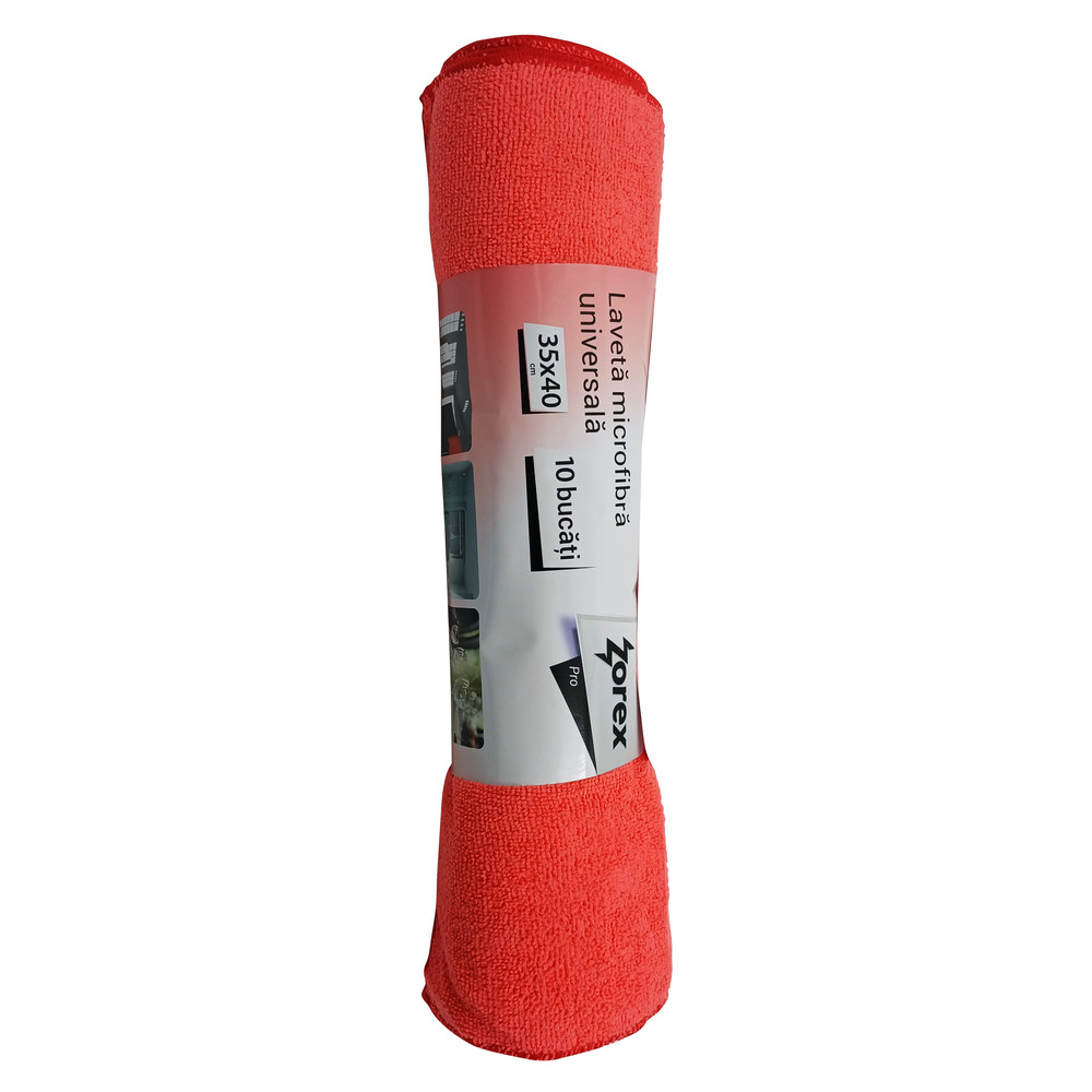 ZOREX Pro Lavete microfibra Rosie 10/set 35X40CM ZOREX Pro Lavete microfibra Rosie 10/set 35X40CM