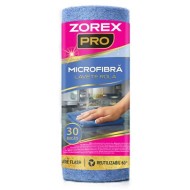 Rolă 30 Lavete Universale din Microfibră ZOREX PRO, 30x30 cm, Albastru