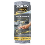 Rolă 30 Lavete Universale din Microfibră ZOREX PRO, 30x30 cm, Gri