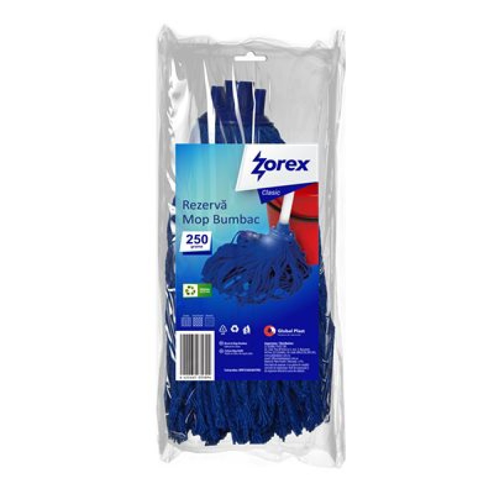 Rezervă Mop din Bumbac ZOREX Clasic 250g Albastru Rezervă Mop din Bumbac ZOREX Clasic 250g Albastru