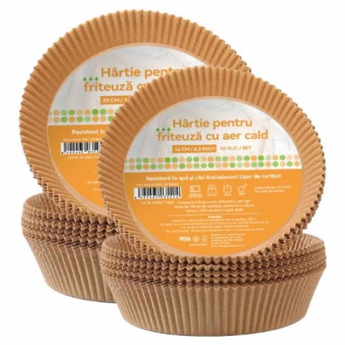 Hârtie de Copt Rotundă Airfryer 20x4.5 cm, 50 Buc/Set Hârtie de Copt Rotundă Airfryer 20x4.5 cm, 50 Buc/Set