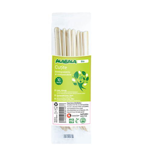 Cuțite Alabala biodegradabile și compostabile 10 buc/set Cuțite Alabala biodegradabile și compostabile 10 buc/set