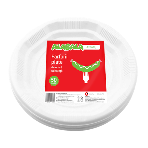 Farfurii plate Alabala Avantaj albe 50 bucati/set Farfurii plate Alabala Avantaj albe 50 bucati/set