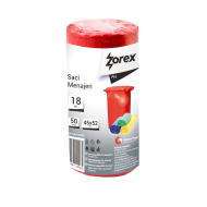 Saci menajeri Zorex Pro, 18L, rosu, 50 buc/rola Saci menajeri Zorex Pro, 18L, rosu, 50 buc/rola