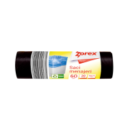 Saci menajeri Zorex Basic, 60L, negru, 20 buc/rola
