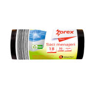 Saci menajeri Zorex Basic, 18L, negru, 50 buc/rola
