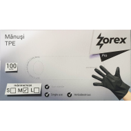 Manusi de unica folosinta negre ZOREX, 100 buc/ cutie, Marime M, TPE Manusi de unica folosinta negre ZOREX, 100 buc/ cutie, Marime M, TPE