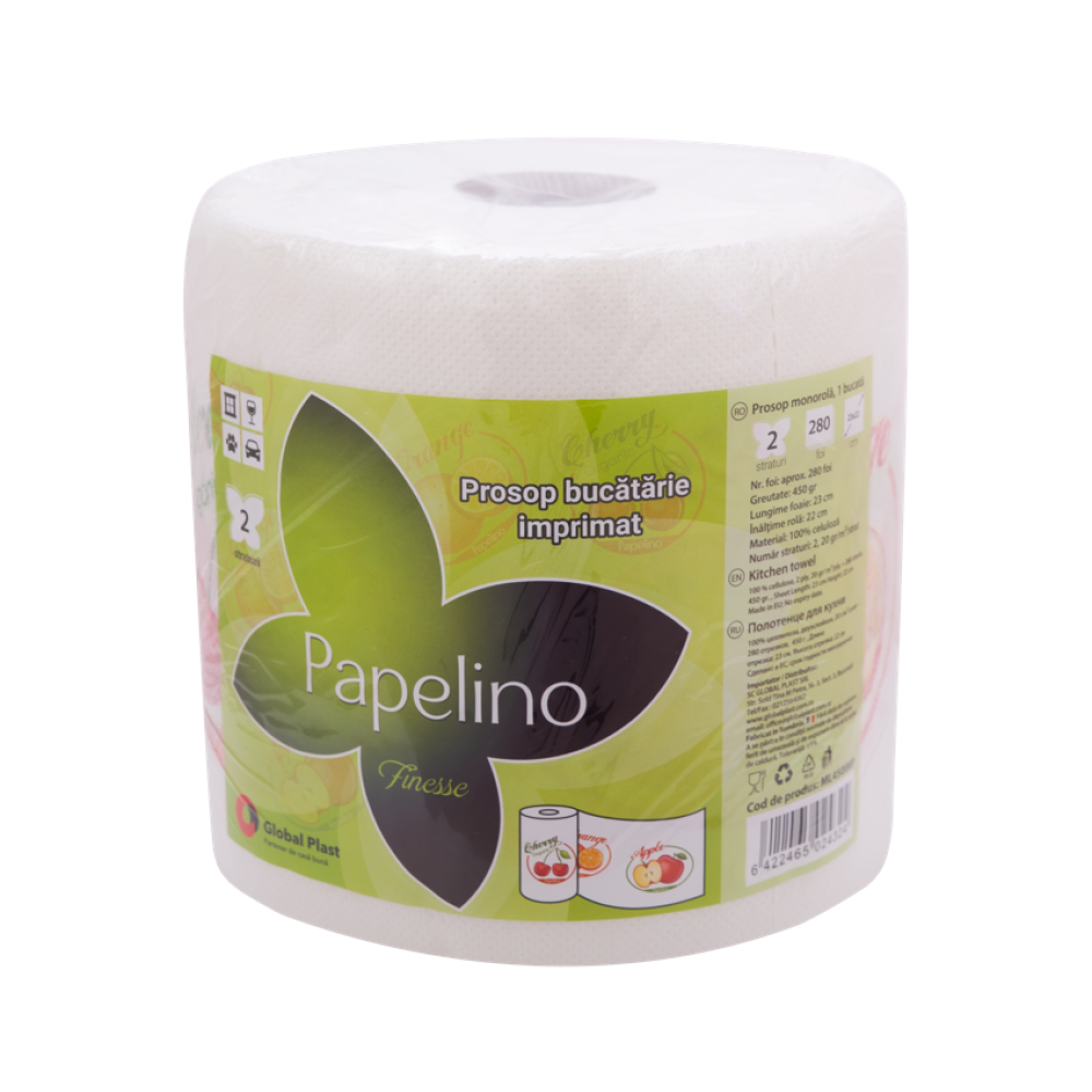 Prosoape de hartie Papelino Soft, Imprimate, 2 Straturi, 450g