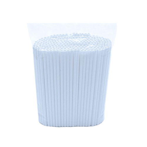 Paie albe din hartie, drepte, 200x6mm, 250 bucati/set