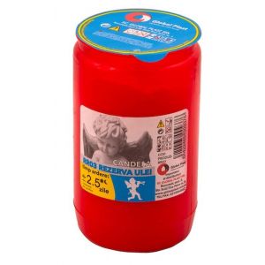 Rezervă candelă roșie RR003  candelă ulei  timp ardere: ≃ 2.5 zile/bucată